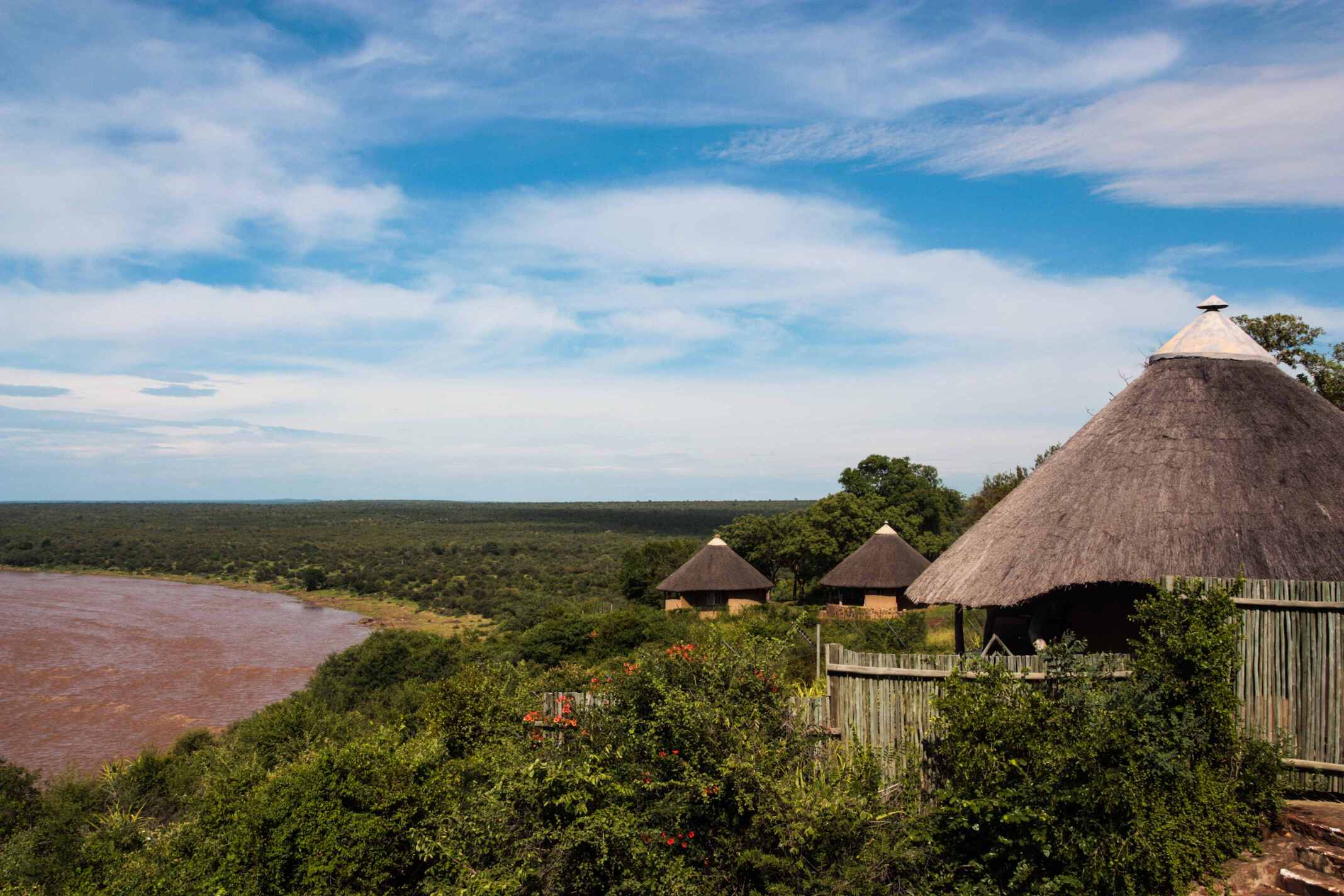 Rondavel huts in Kruger National Park, South Africa
