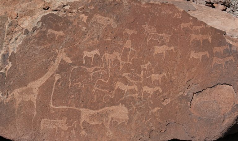The ancient Twyfelfontein rock engravings of Namibia