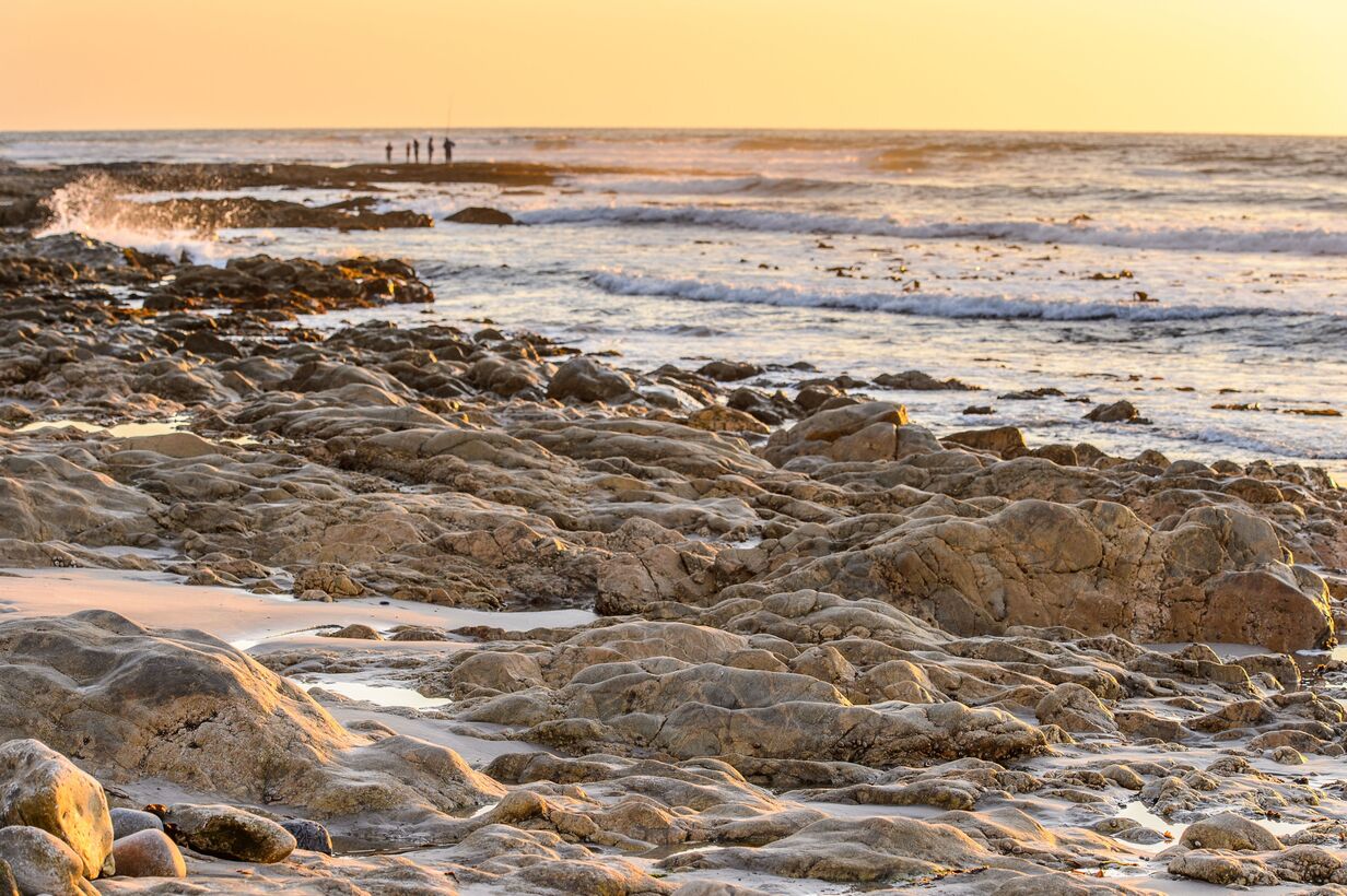 Swakopmund beach and fishermen