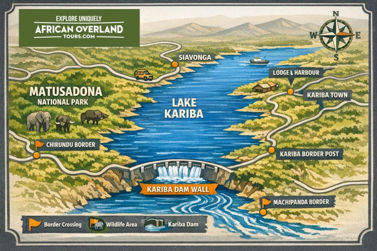detailed map of lake kariba