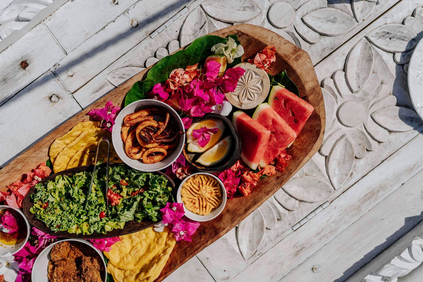 Platter of colourful food, Zanzibari cuisine