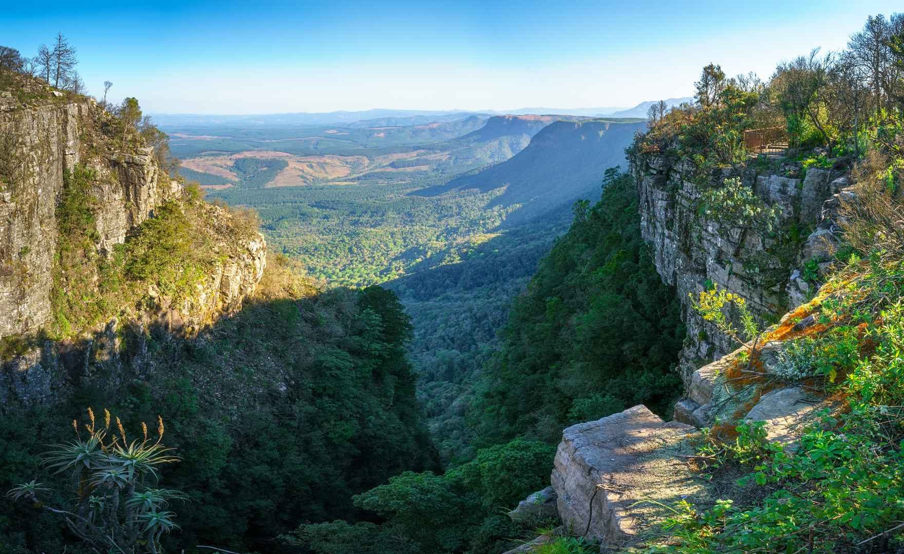 View from God's Window of Drakensberg Escarpment on Panorama Route in Mpumalanga, South Africa