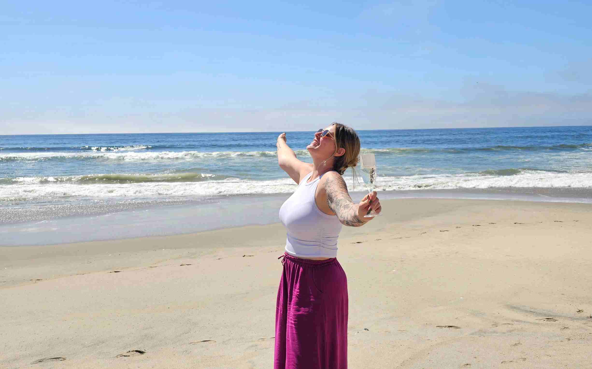 woman standing on the beach in swakopmund