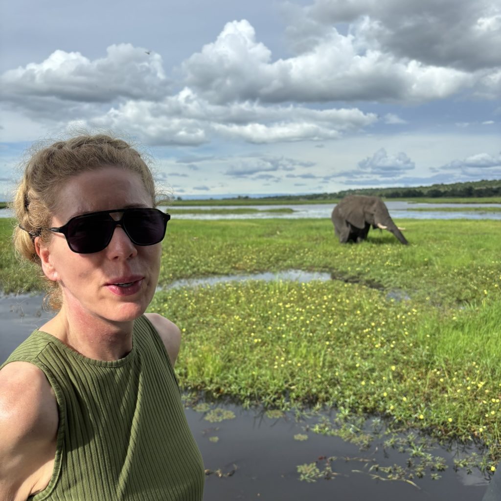 Happy Client enjoying the elephants in Chobe National Park, Bostwana