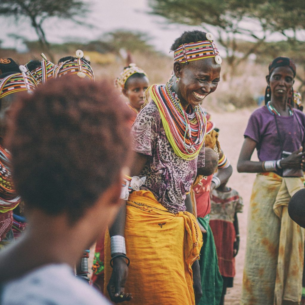 Maasai women ceremony happy