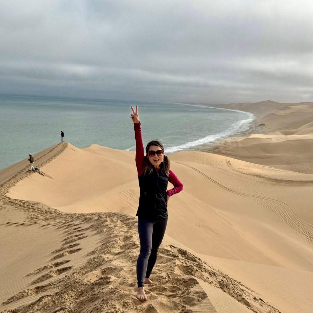 Happy Client on the dunes in Namibia