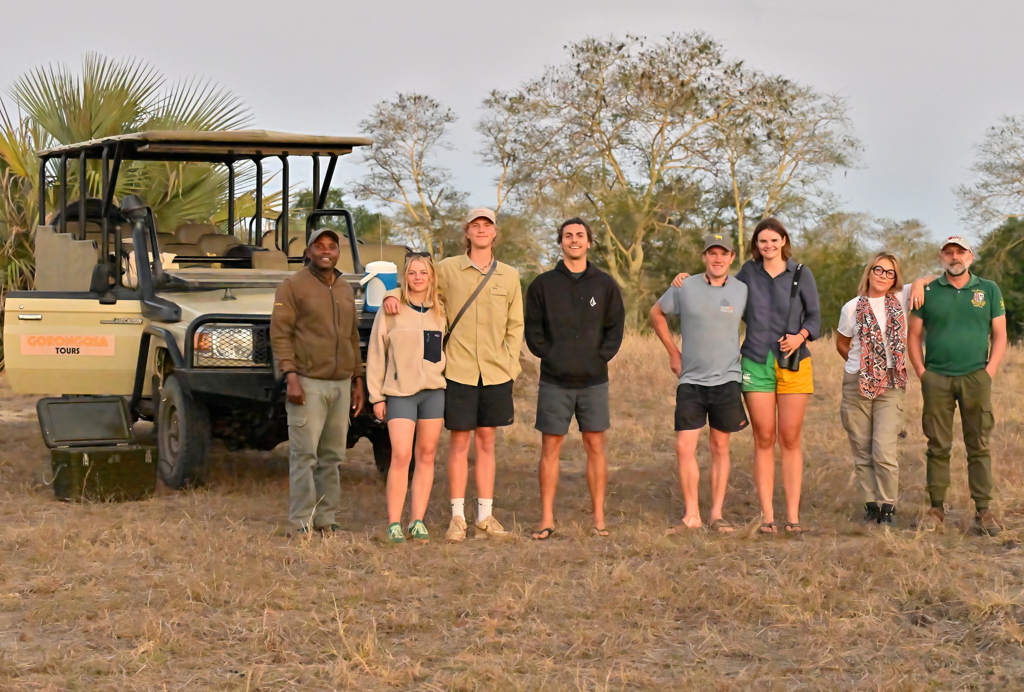safari group with guide in Mozambique, safe African safari