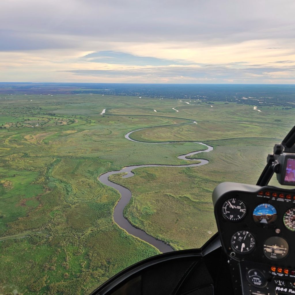 helicopter flights over the okavango delta
