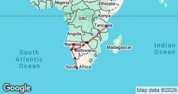 35 Day Cape Town to Zanzibar Tour Map Image