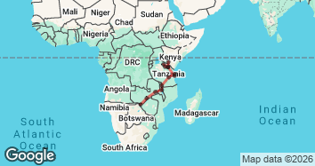 21 Days Livingstone to Nairobi Overland Map Image