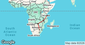 23 Day South African to Tanzania Tour Map Image