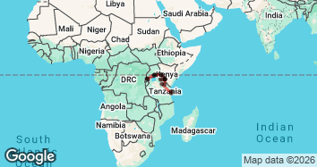 28 Day Gorillas, Parks & Beach Trek Tour Map Image