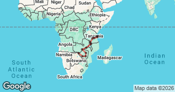 20 Day Ultimate East Africa: Victoria Falls to Zanzibar Map Image