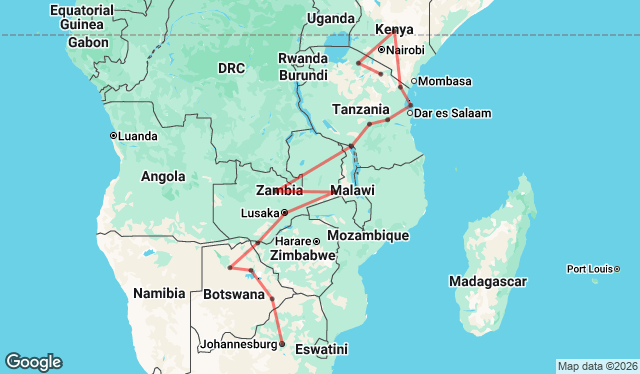 30 Day Nairobi to Joburg Overland Explorer