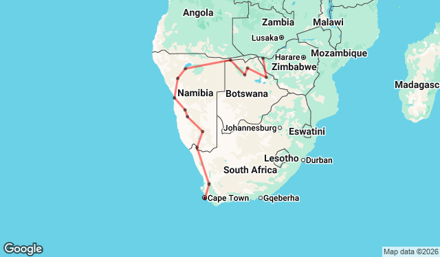 20 Day Victoria Falls to Cape Town Overland Tour