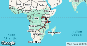 37 Day Livingstone to Gorillas Expedition Map Image