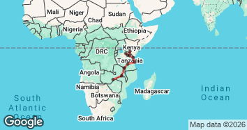 22 Day Livingstone to Nairobi Overland Explorer Map Image