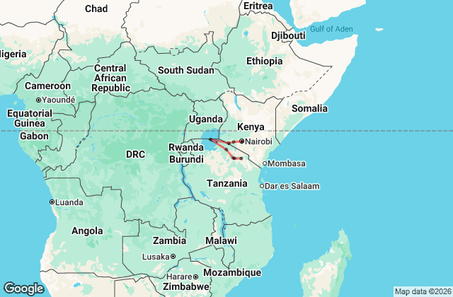 10 Day Kenya & Tanzania Safari: Wildlife Journey Map