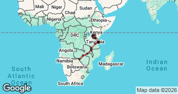 24 Day Nairobi to Livingstone Overland Map Image