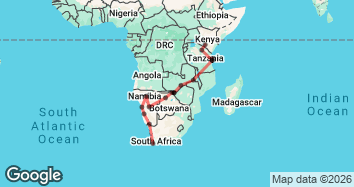 41 Day Cape Town to Kenya Epic Tour Map Image