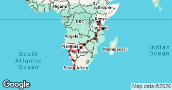 43 Day Kenya to Cape Town Adventure Map Image