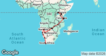 56 Day Cape Town to Kenya Epic Overland Map Image