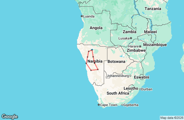 14 Day Ultimate Namibia Journey Map