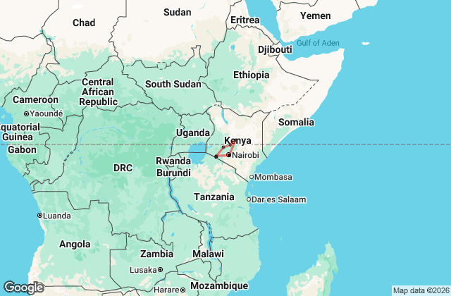 8 Day Wild Heart of Kenya Safari Map