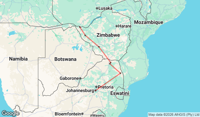 9 day Victoria Falls to Kruger Overland