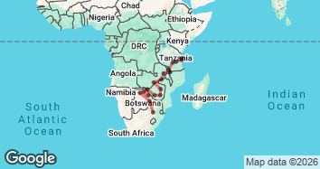 29 Days: Unveiling Africa’s Wild Jewels – Johannesburg to Zanzibar Tour Map Image