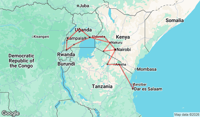 25 Day Zanzibar to Gorillas Overland Camping Adventure