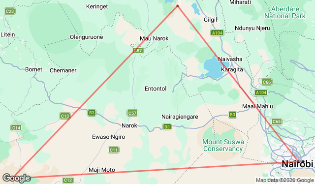 7 Day Kenya Premier Tour Map Image