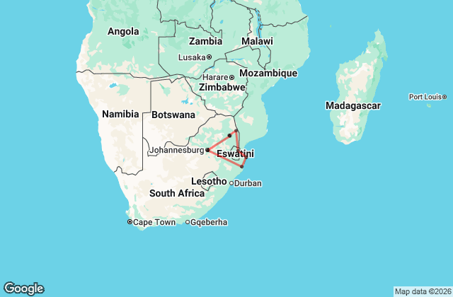 12 Day South Africa Family Tour Map