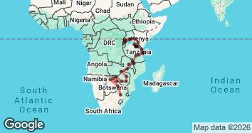 52 Day Johannesburg to Nairobi Map Image
