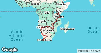 48 Day Kenya to Cape Town Tour Map Image