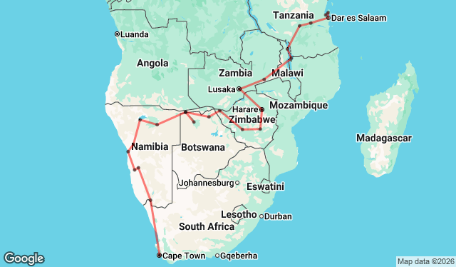 41 Day Cape Town to Zanzibar Tour