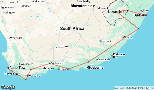 14 Day Garden Route and Wild Coast Tour