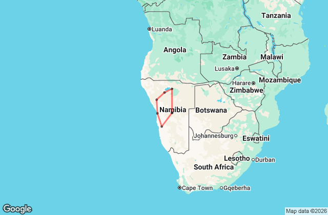 12 Day Namibia Ultimate Safari Map