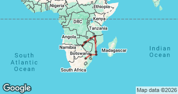 22 Day Zambia, Malawi and Mozambique Tour Map Image