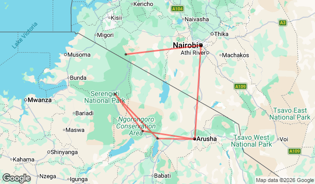 10 Day Nairobi to Arusha Adventure Tour