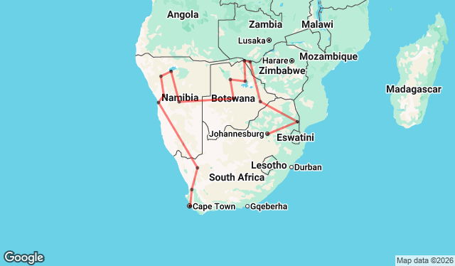 26 Day Cape Town to Kruger via Victoria Falls Adventure