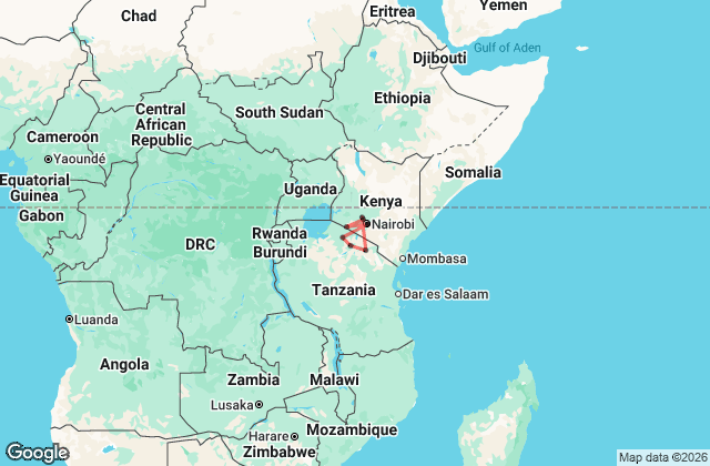 12 Day Kenya and Tanzania Camping Safari (Inclusive) Map