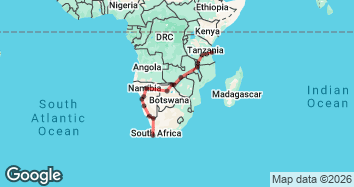 36 Day Zanzibar to Cape Town Explorer Map Image