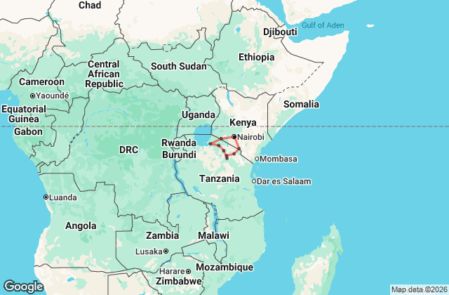 15 Day Tanzania and Kenya Tour – East Africa Migration Map