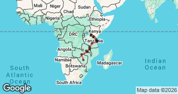 20 Day Victoria Falls to Nairobi Overland Adventure Map Image