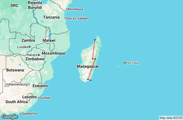 13 Day Madagascar Lemur & Coastal Escape Map