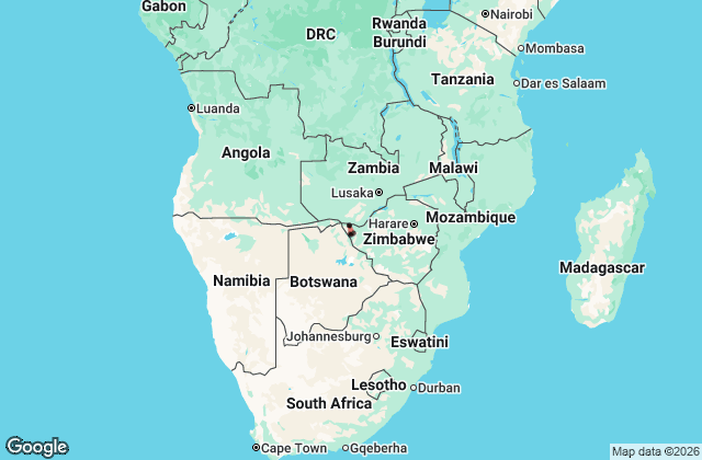 8 Day Hwange Highlights: Best of Zimbabwe Wildlife Safari Map