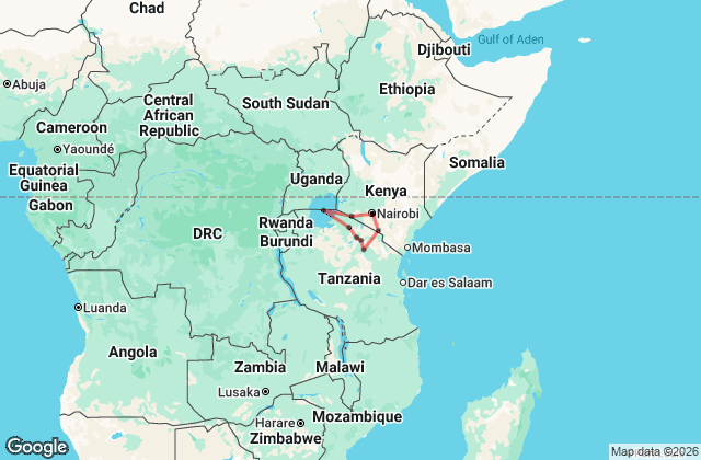 12 Day Kenya and Tanzania Wildlife Highlights – Private Tour Map