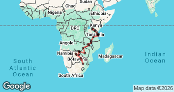27 days Johannesburg to Nairobi Map Image