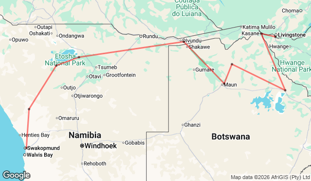 12 Day Namibia and Delta Small Group Tour